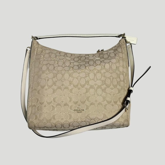Coach signature Celeste hobo canvas monogram shoulder convertible crossbody bag - Picture 1 of 8